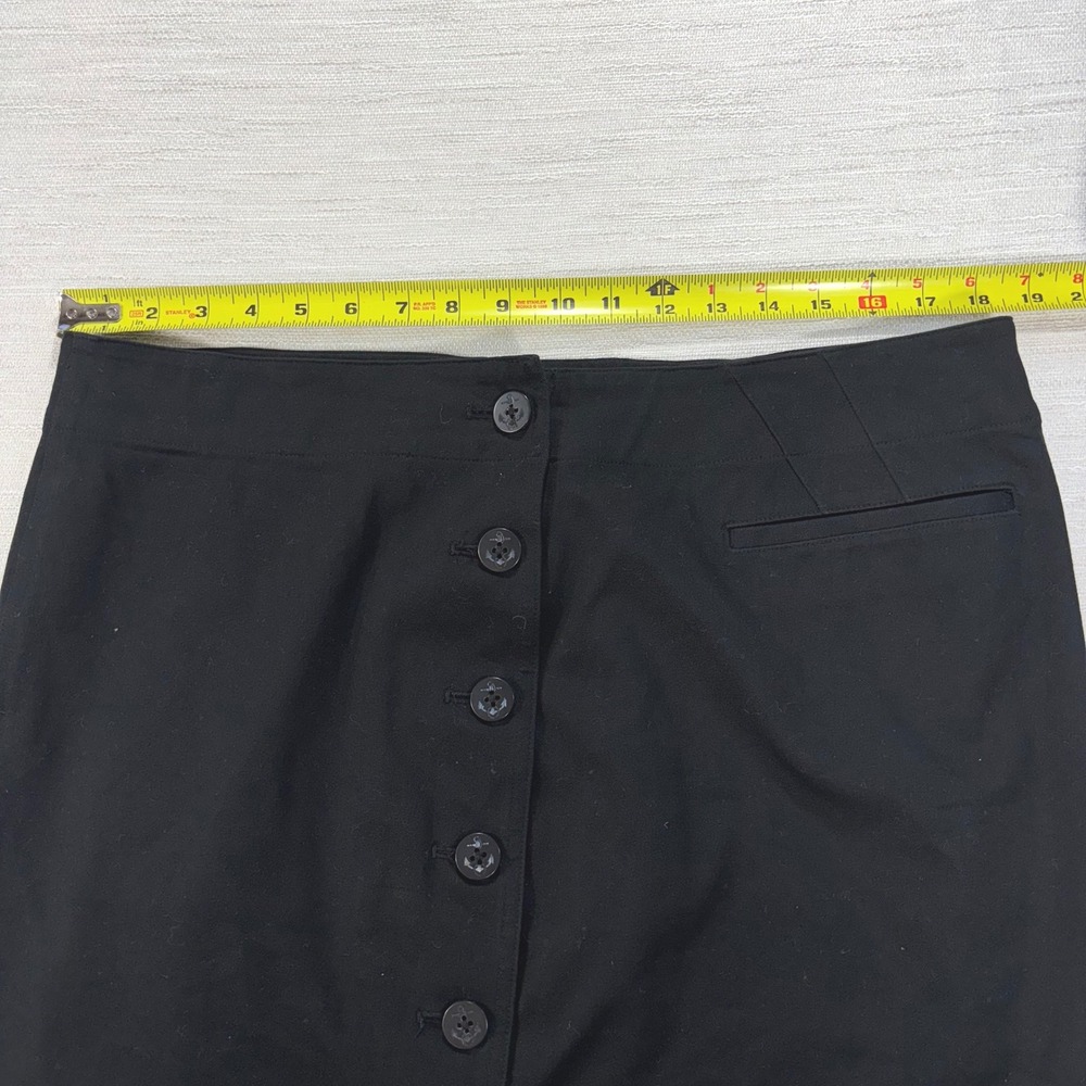 LAUREN Ralph Lauren Black Button Front Pencil Skirt Size 14 Career Office - Picture 6 of 7